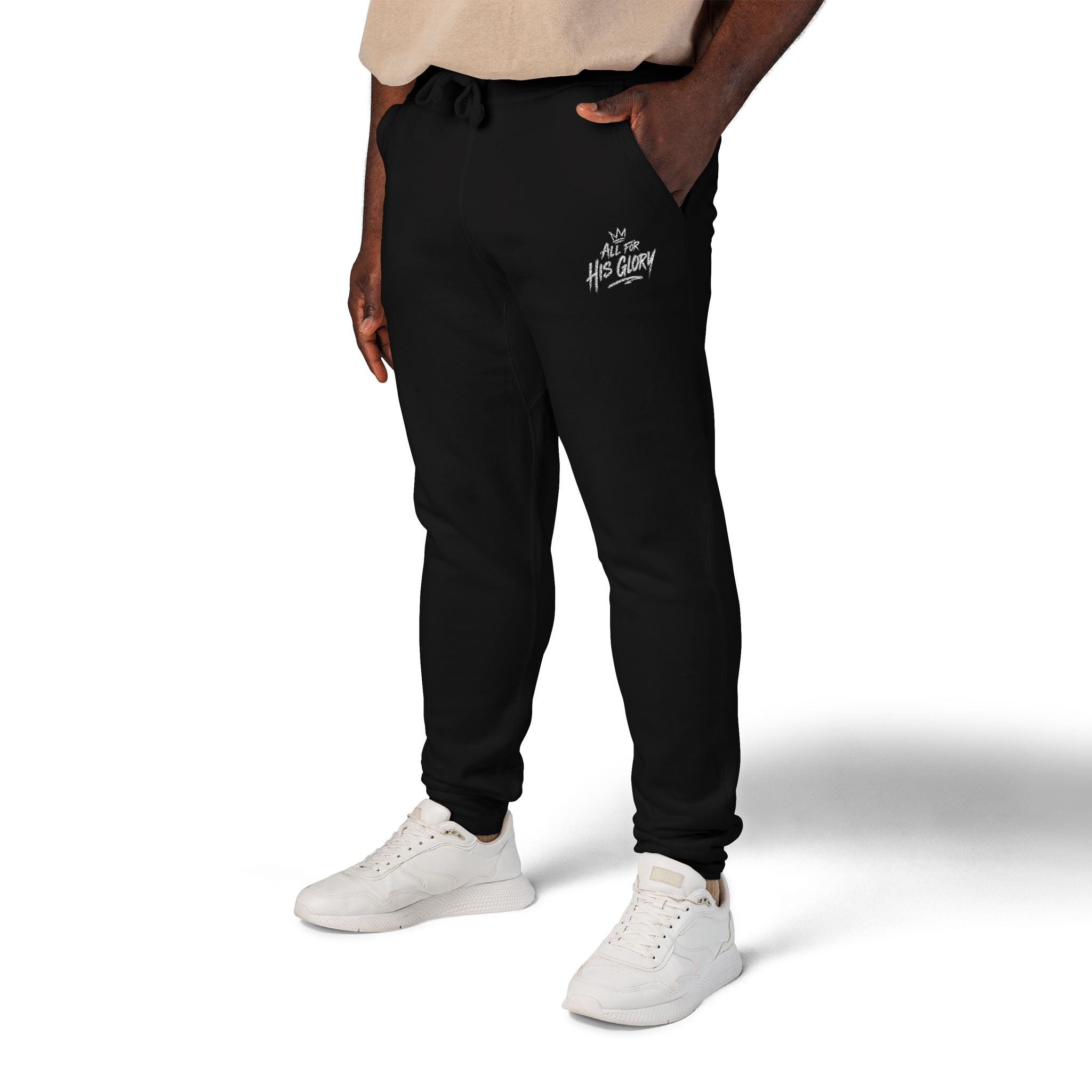 All For His Glory Joggers (Stitched White)