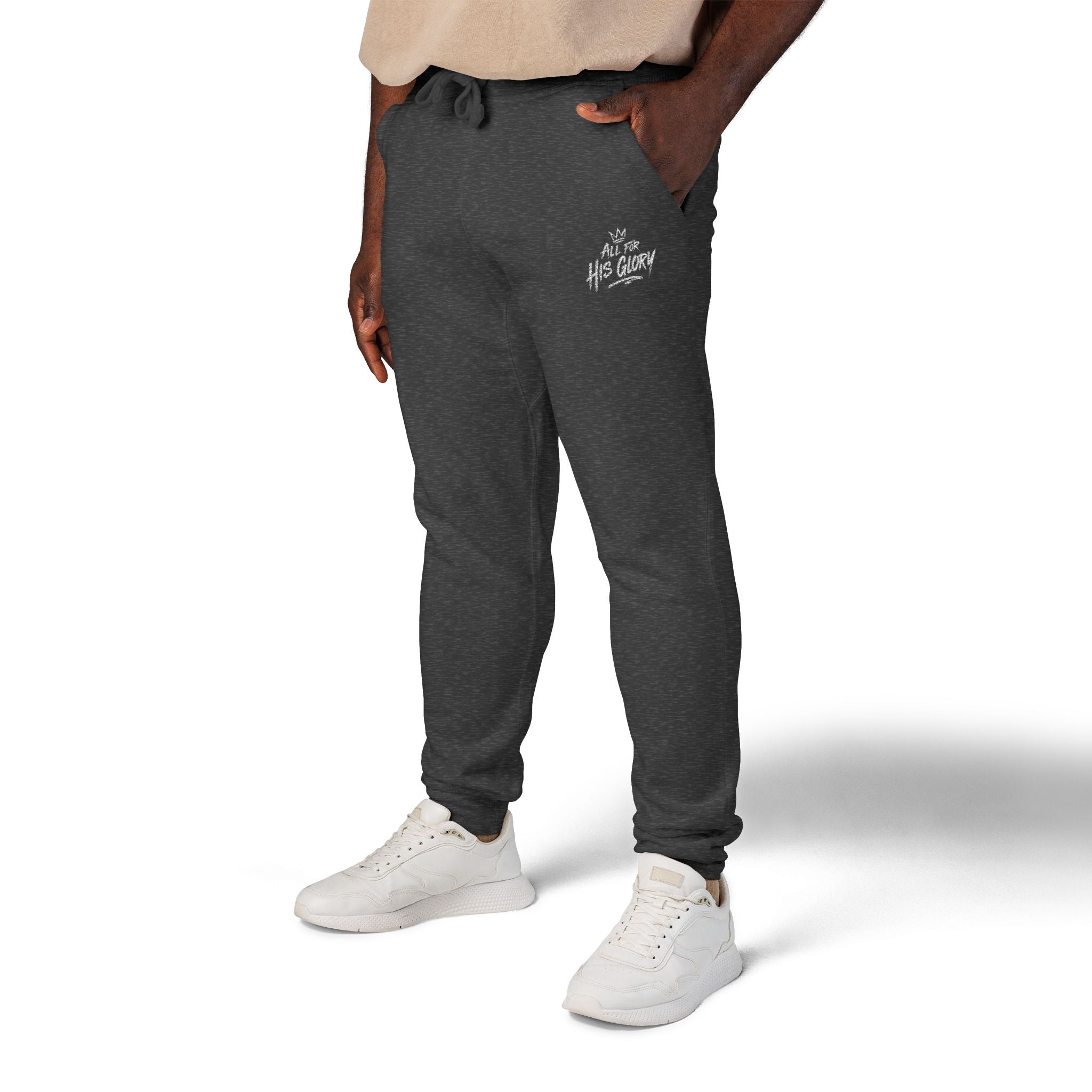 All For His Glory Joggers (Stitched White)