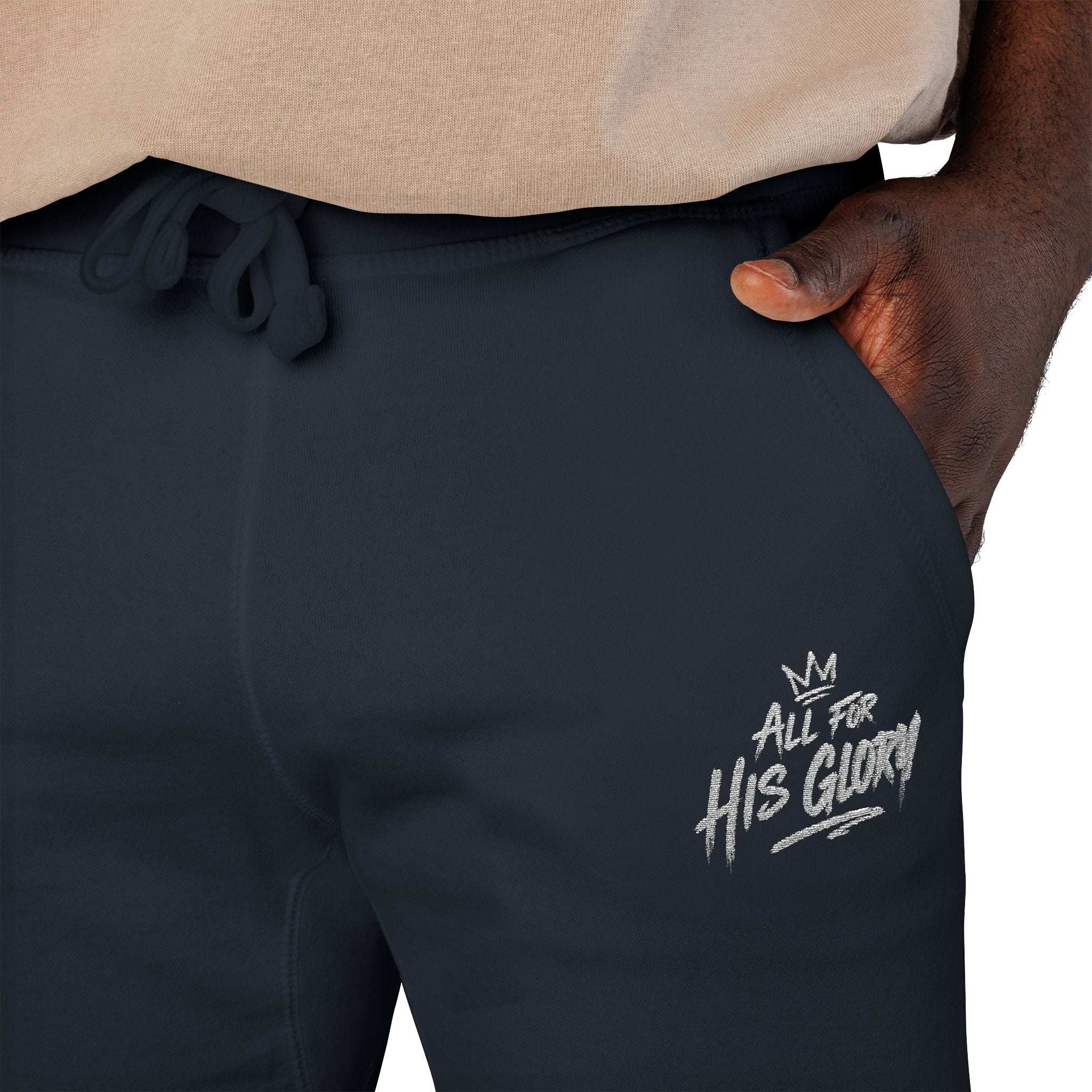 All For His Glory Joggers (Stitched White)