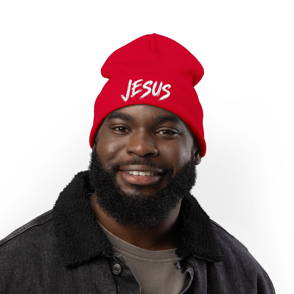 Jesus Beanie (Stitched White)