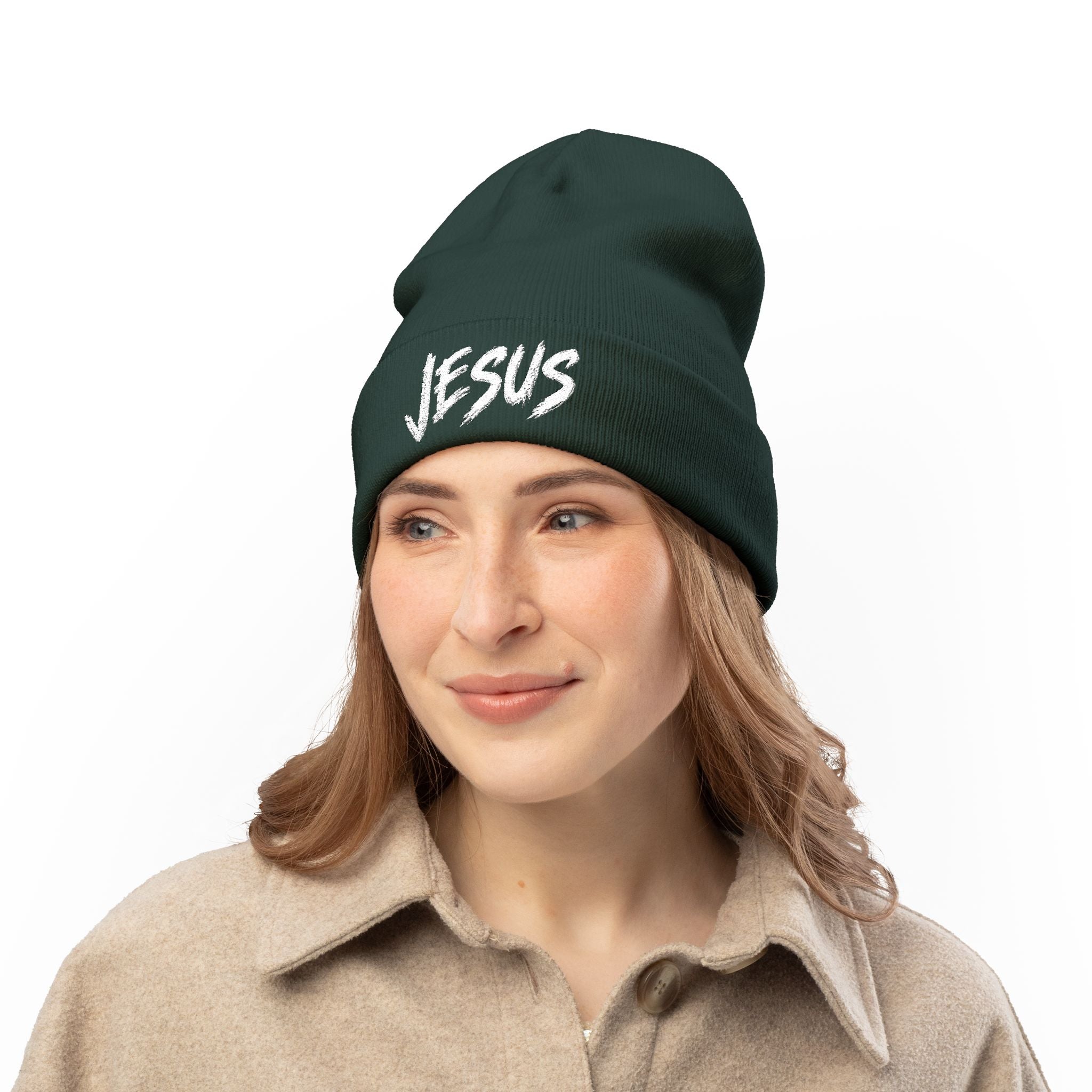 Jesus Beanie (Stitched White)
