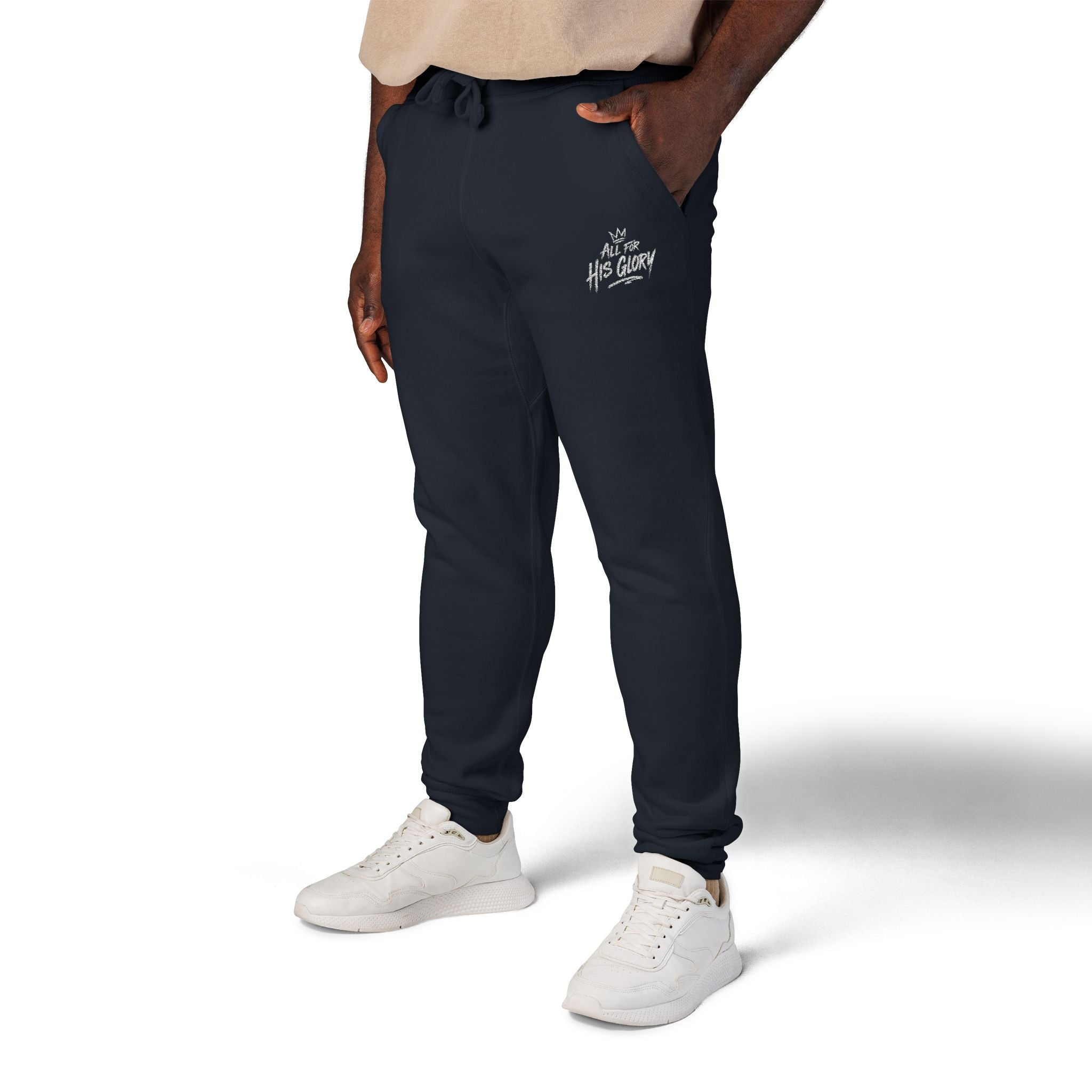 All For His Glory Joggers (Stitched White)
