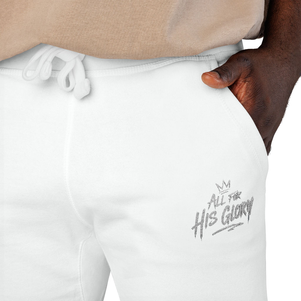 All For His Glory Joggers (Stitched White)