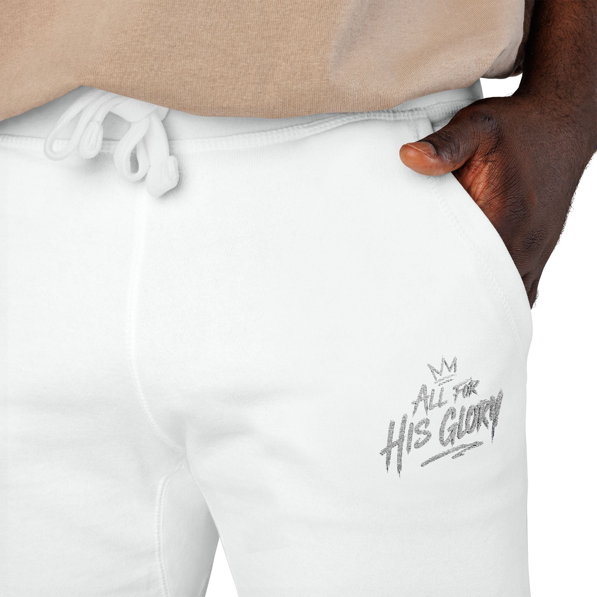 All For His Glory Joggers (Stitched White)