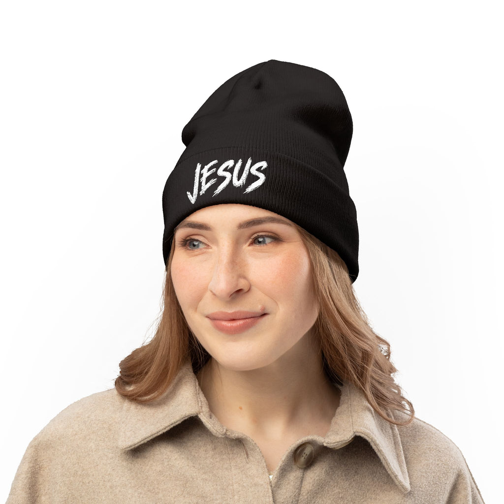 Jesus Beanie (Stitched White)