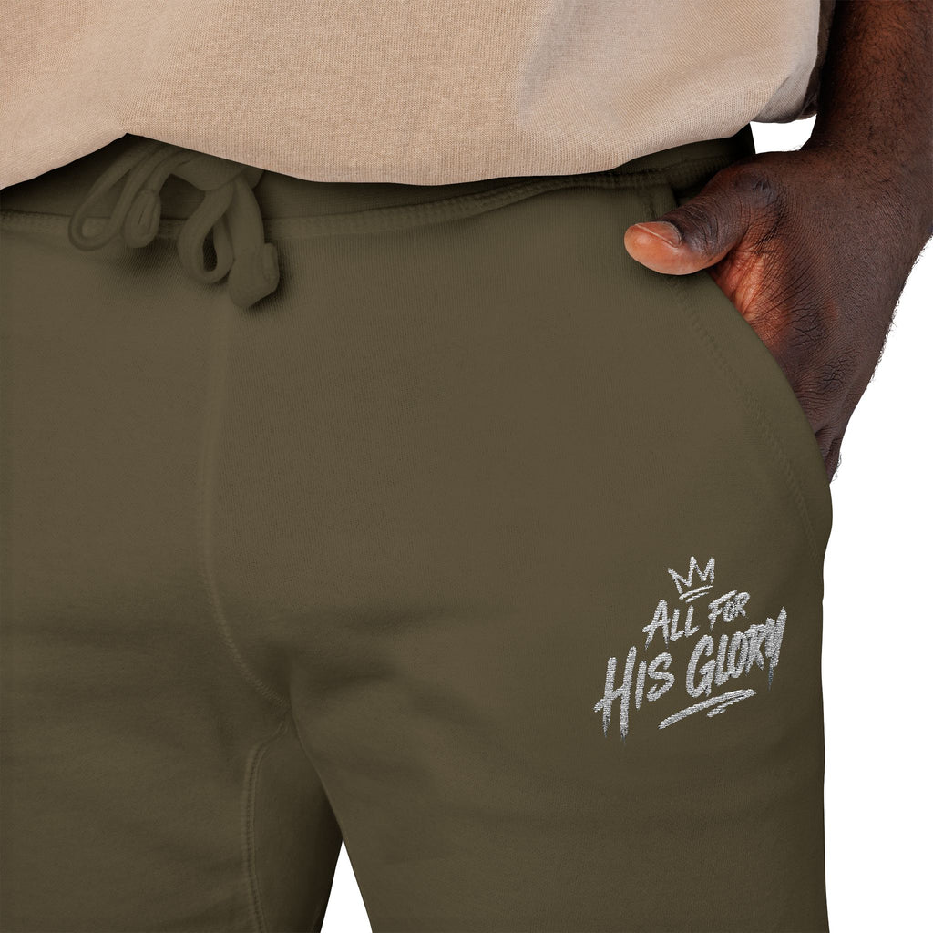 All For His Glory Joggers (Stitched White)