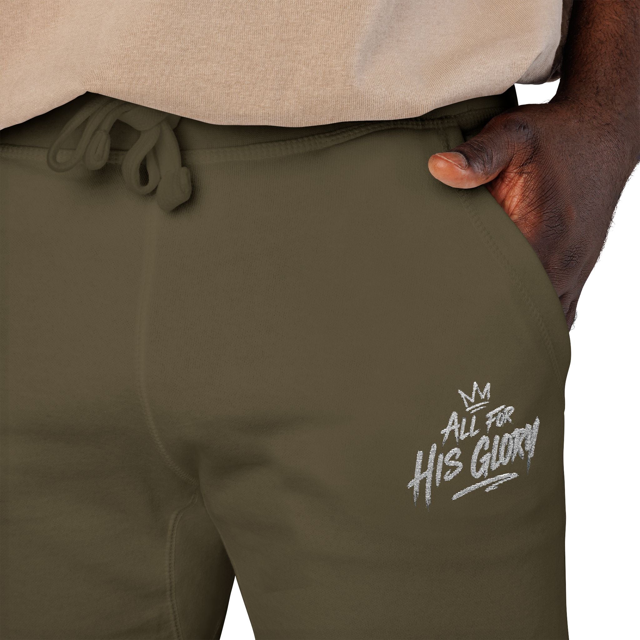 All For His Glory Joggers (Stitched White)