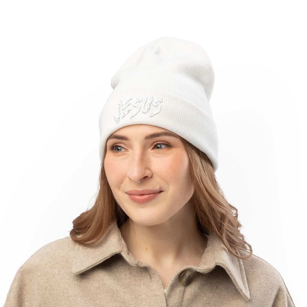 Jesus Beanie (Stitched White)