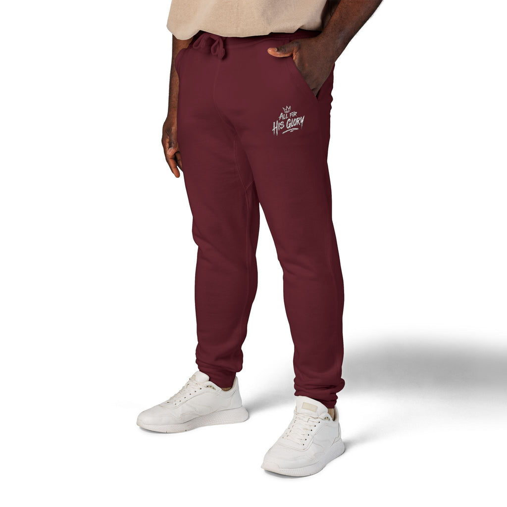 All For His Glory Joggers (Stitched White)