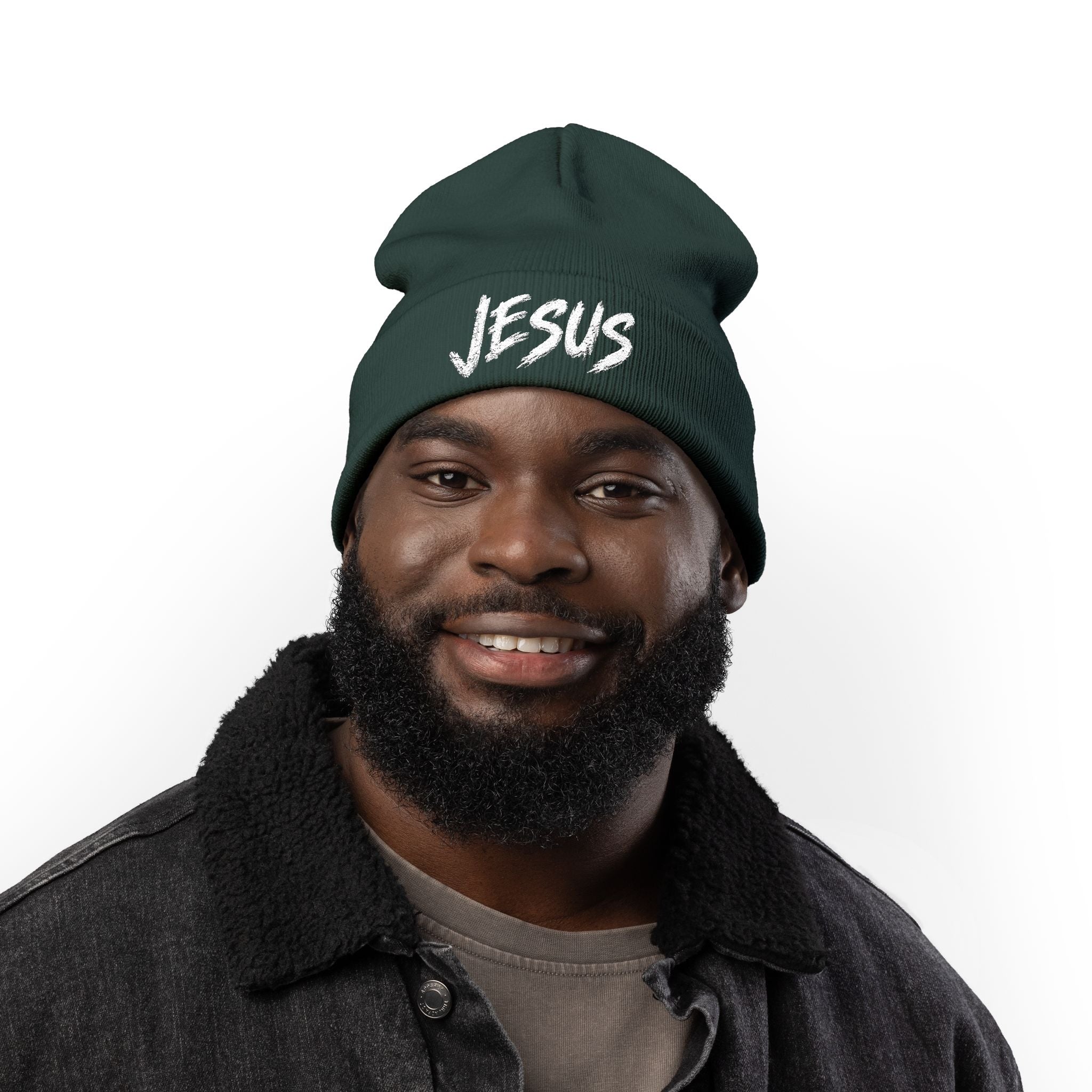Jesus Beanie (Stitched White)