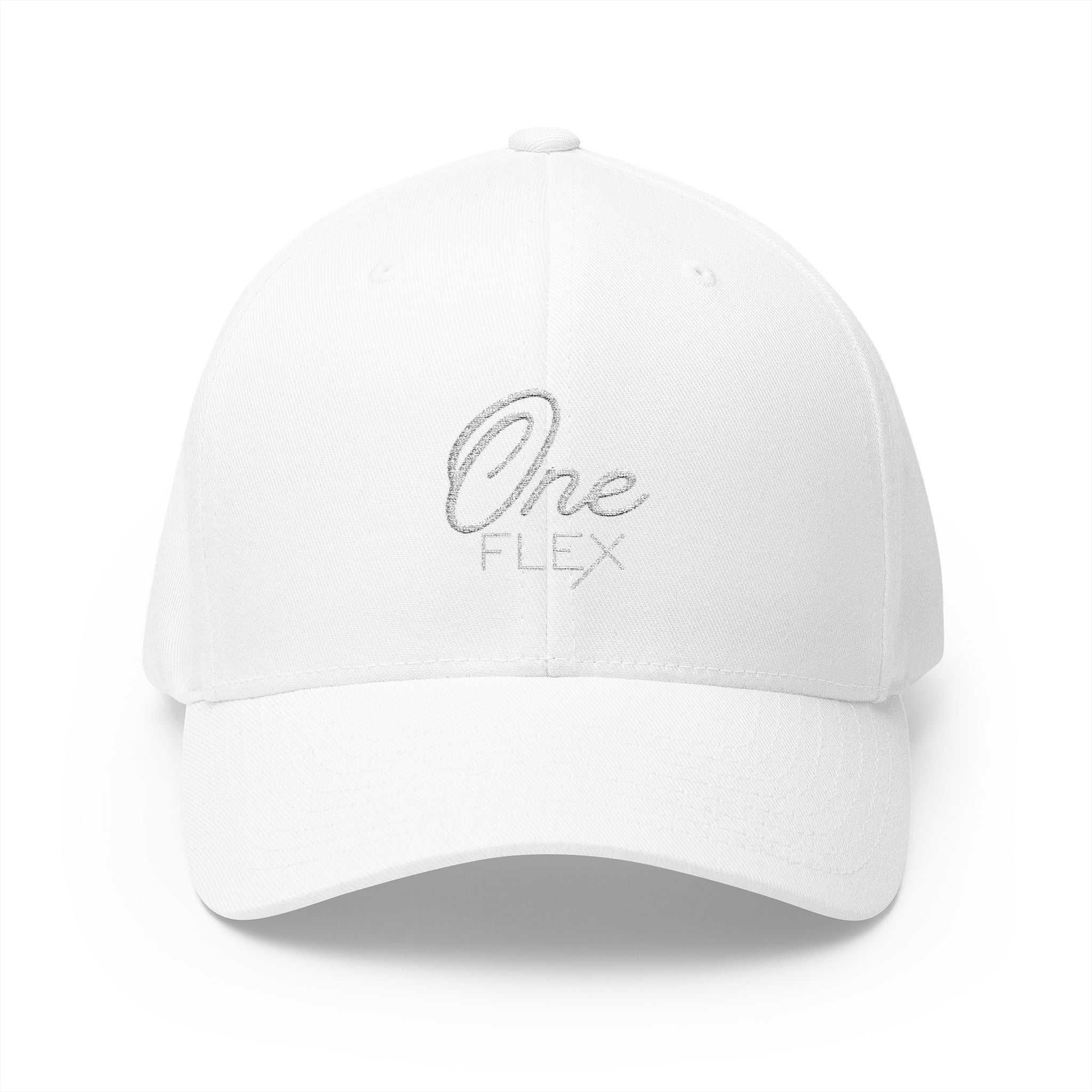 One Flex Stitched White Flex Fit