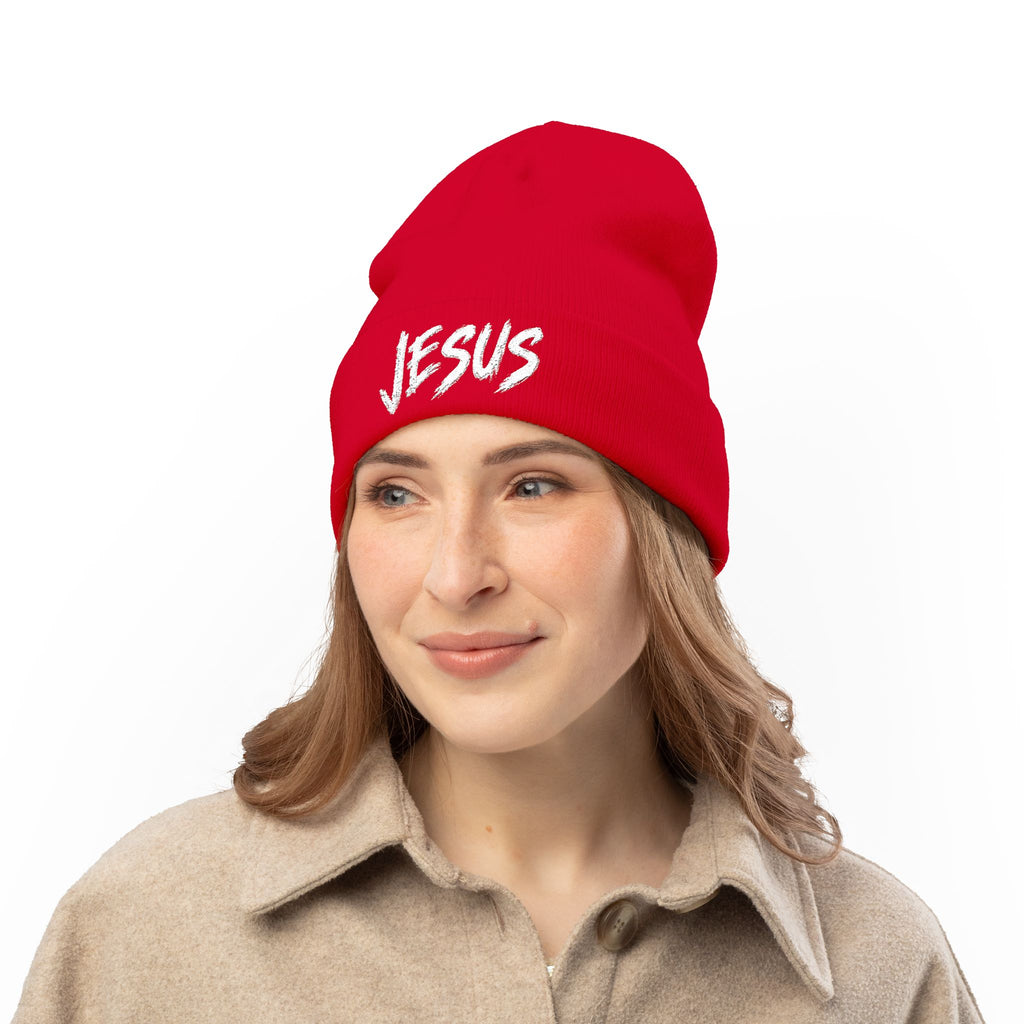 Jesus Beanie (Stitched White)