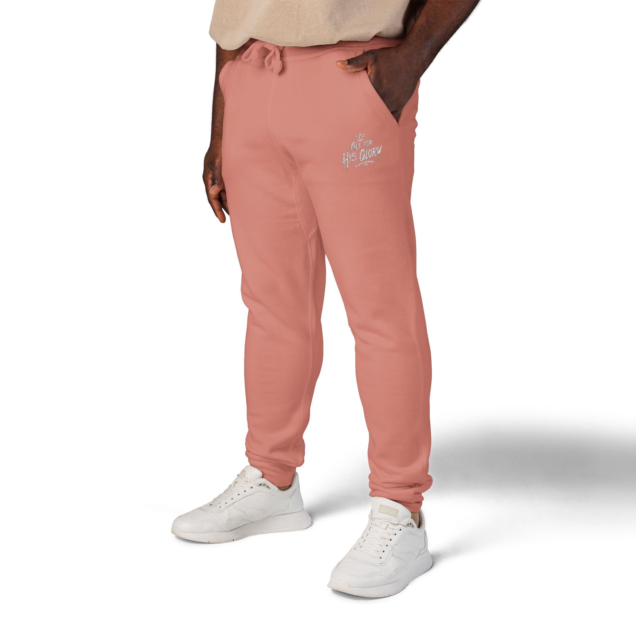 All For His Glory Joggers (Stitched White)