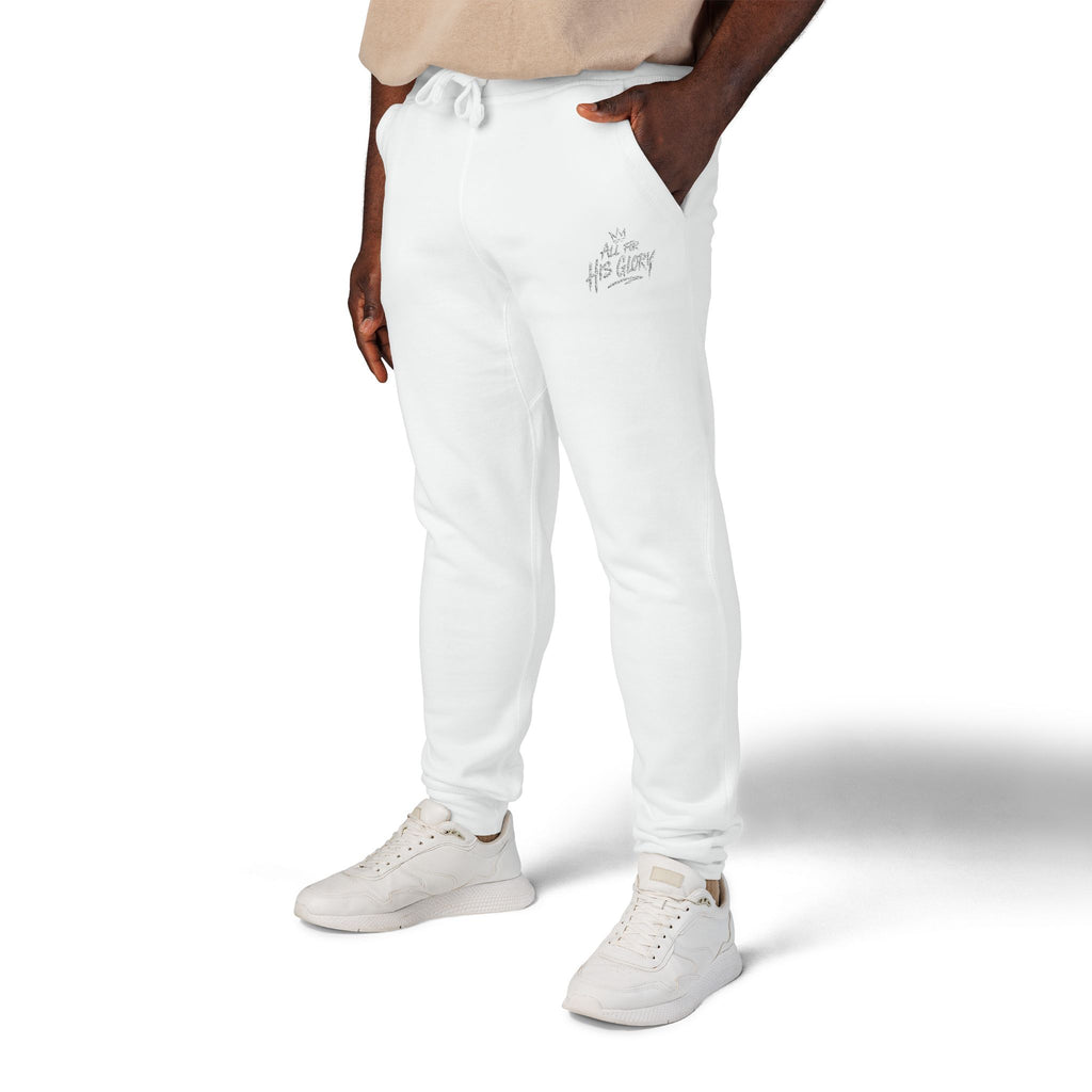 All For His Glory Joggers (Stitched White)