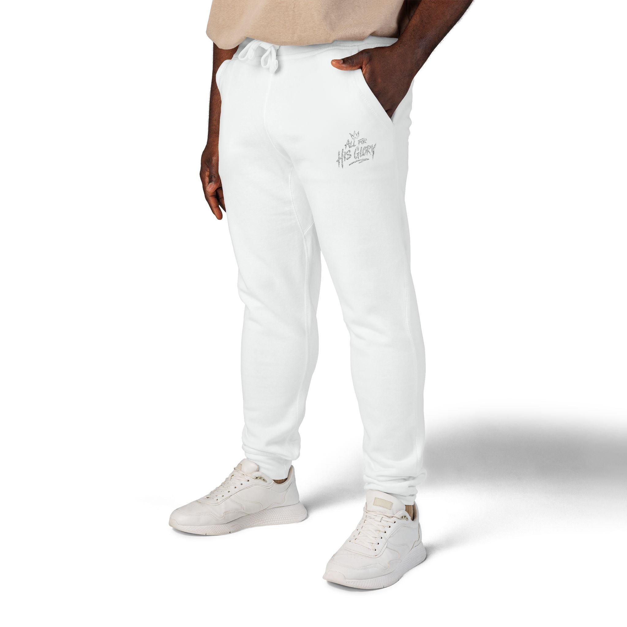 All For His Glory Joggers (Stitched White)