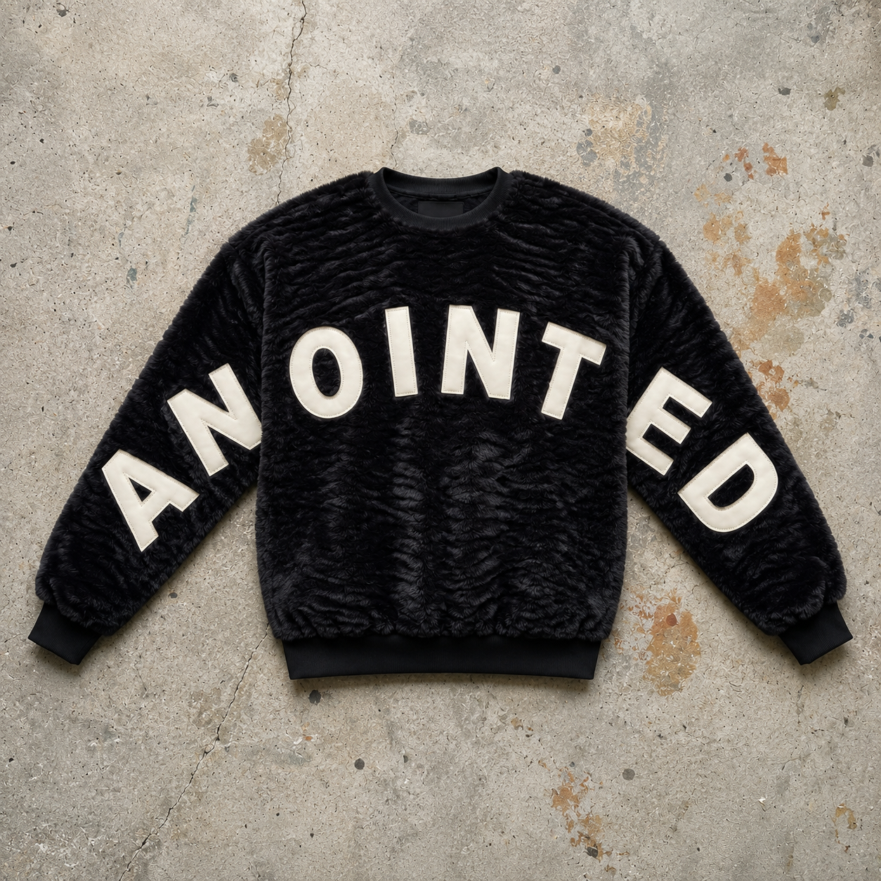 Anointed Warmth - Premium Black Sherpa Sweater