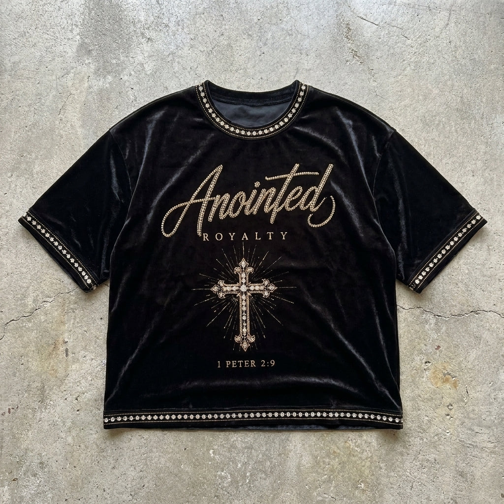 Anointed Royalty - Premium Black Graphic T-Shirt