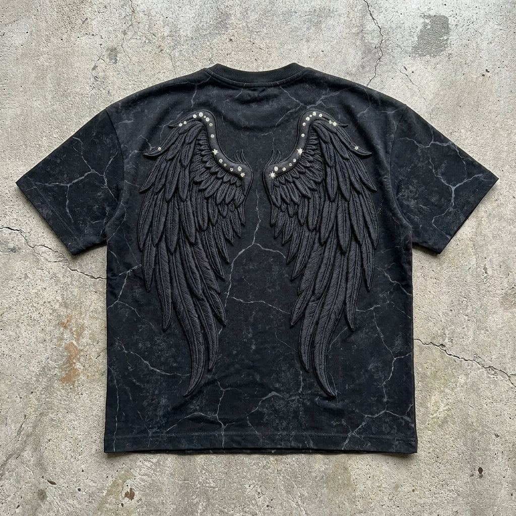 Chosen Crown - Premium Washed Black Graphic T-Shirt