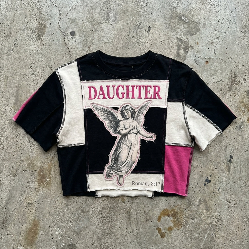 Daughter of Grace - Premium Black Pink Patchwork Set
