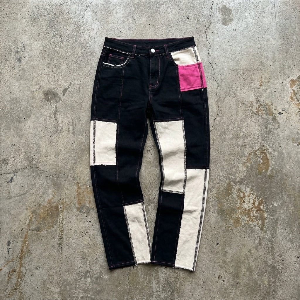Daughter of Grace - Premium Black Pink Patchwork Set