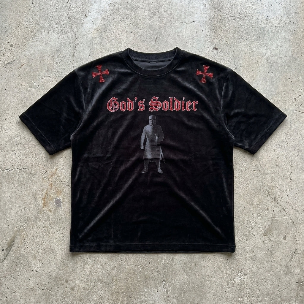 Armor Bearer - Premium Black Velvet T-Shirt