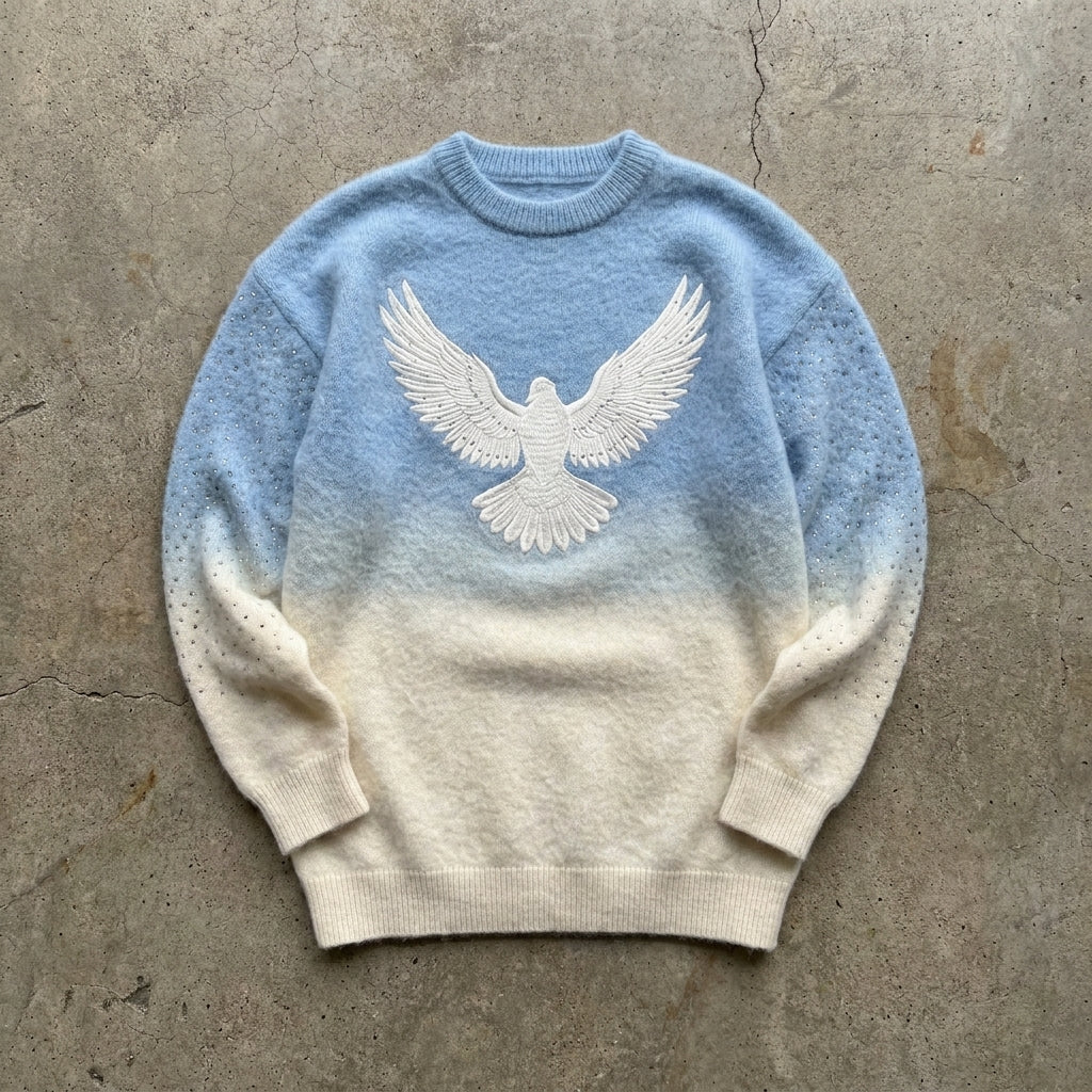 Heaven Sent - Premium Sky Blue Ombre Sweater