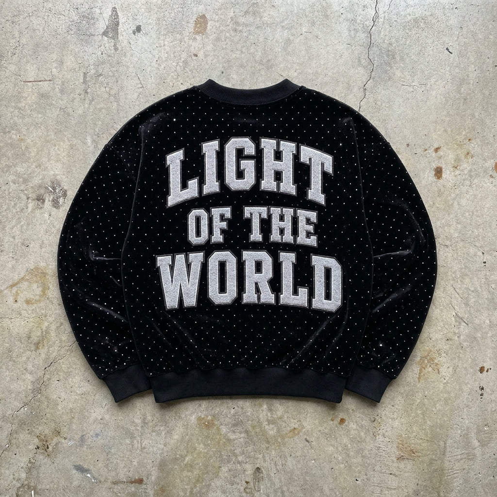 Lightbearer - Premium Black Velour Crewneck
