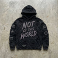 Not Of This World - Premium Black Distressed Hoodie