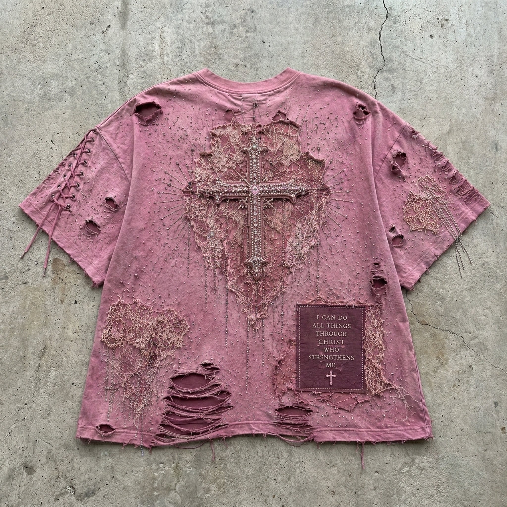 Grace Restored - Premium Rose Distressed Tee