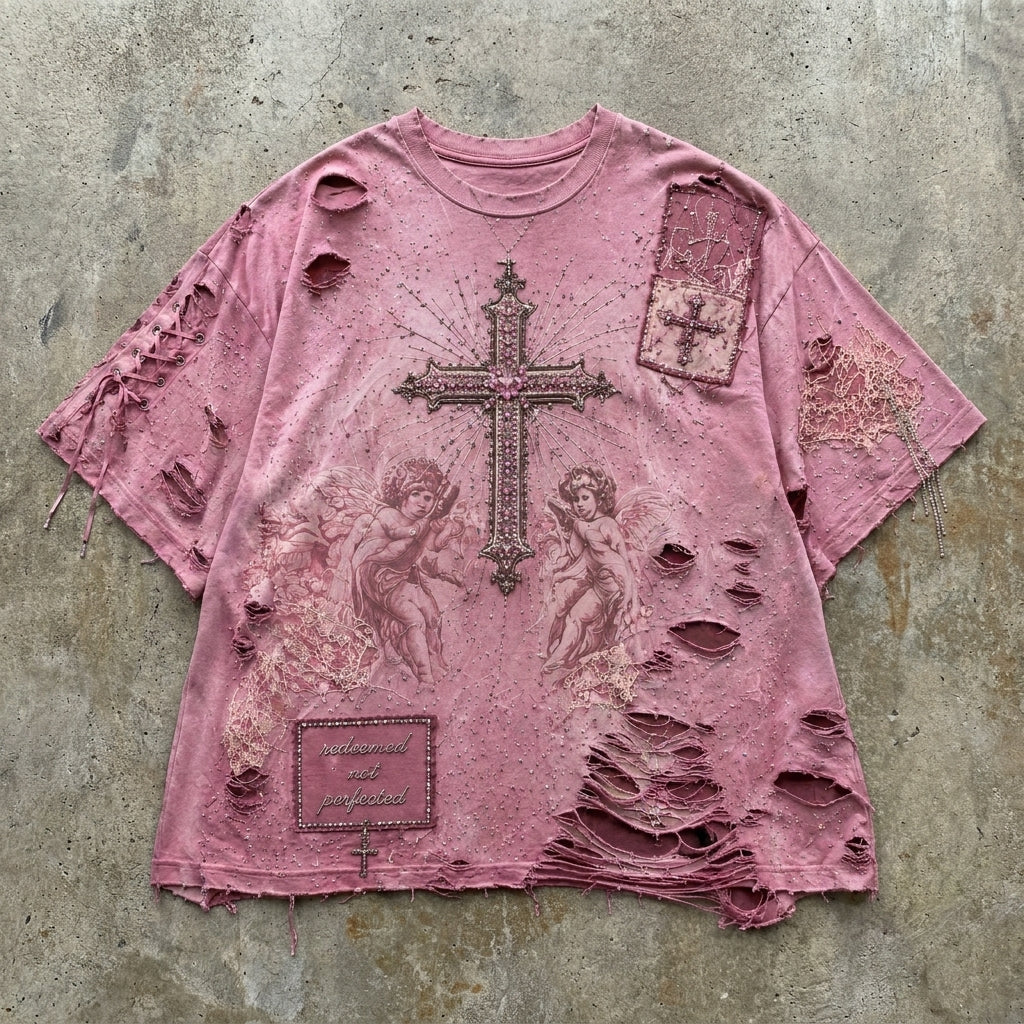 Grace Restored - Premium Rose Distressed Tee