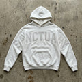 Stained Glass Sanctuary - Premium White Rhinestone Hoodie